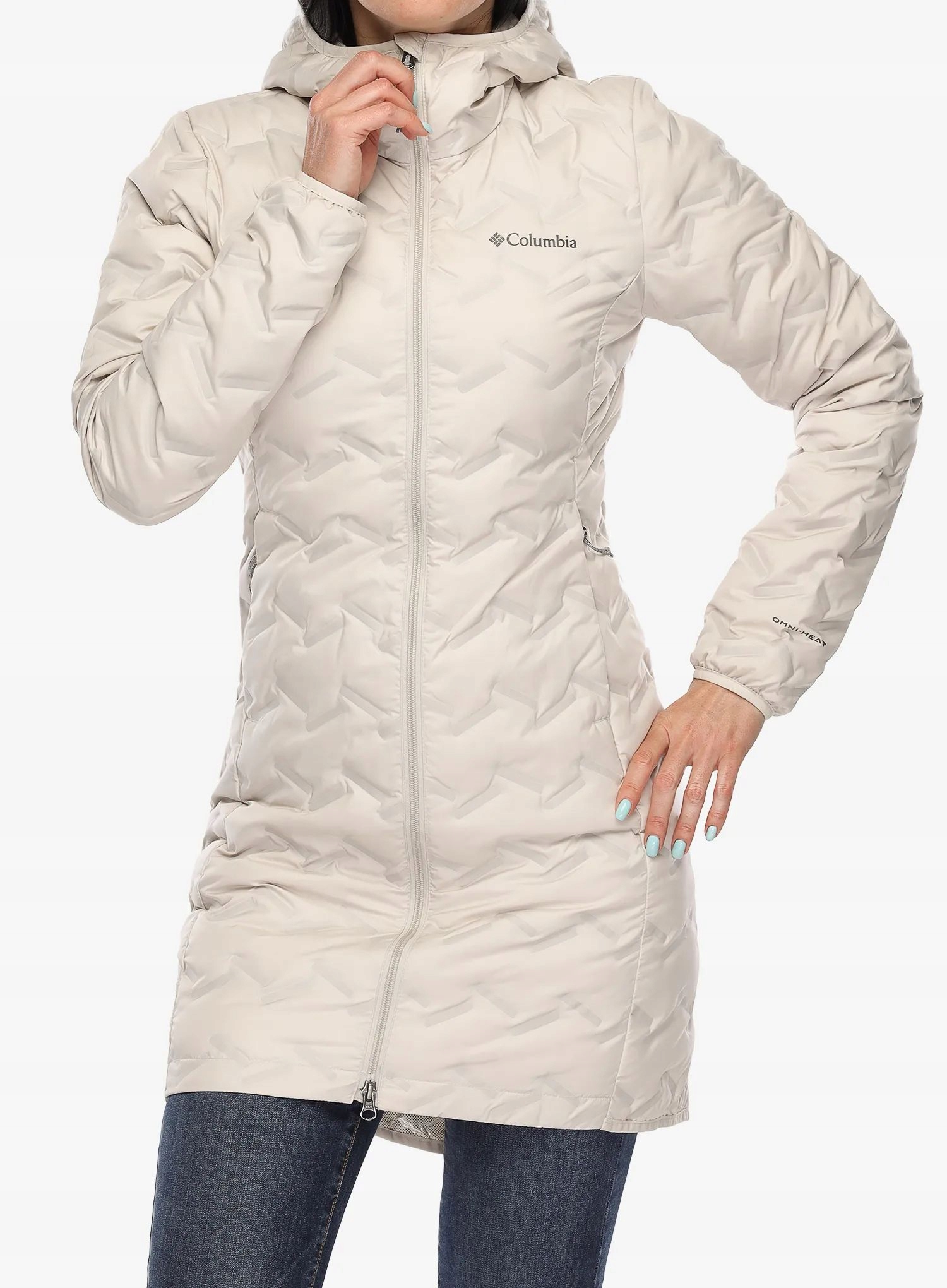 Dámský péřový kabát Columbia Delta Ridge II Long Down Jacket stone Xs