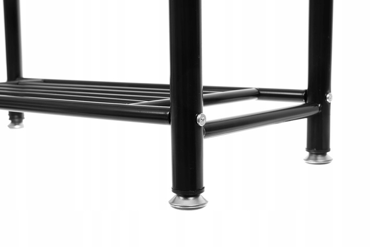 WIESZAK STOJAK NA UBRANIA KURTKI CZARNY METALOWY STOJĄCY PÓŁKI PRZEDPOKÓJ Kolor mebla czarny