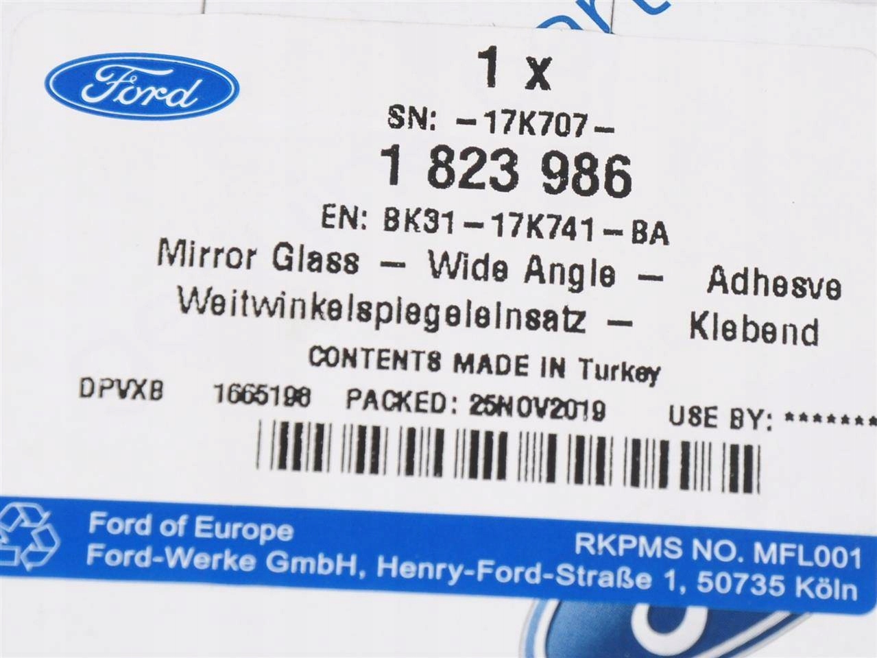 SZKLO LEWE LUSTERKA WSTECZNEGO TRANSIT 2014 2019 Car type Cargo vans