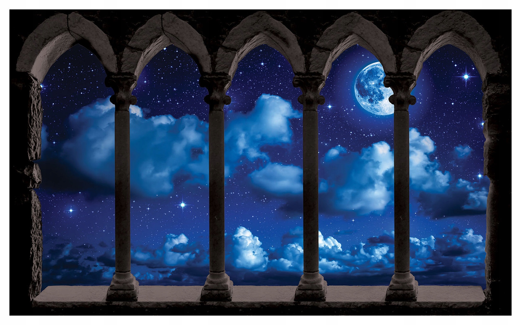 Fototapeta Kamenný oblouk vinylová noční obloha a měsíc 416x254 lepidlo