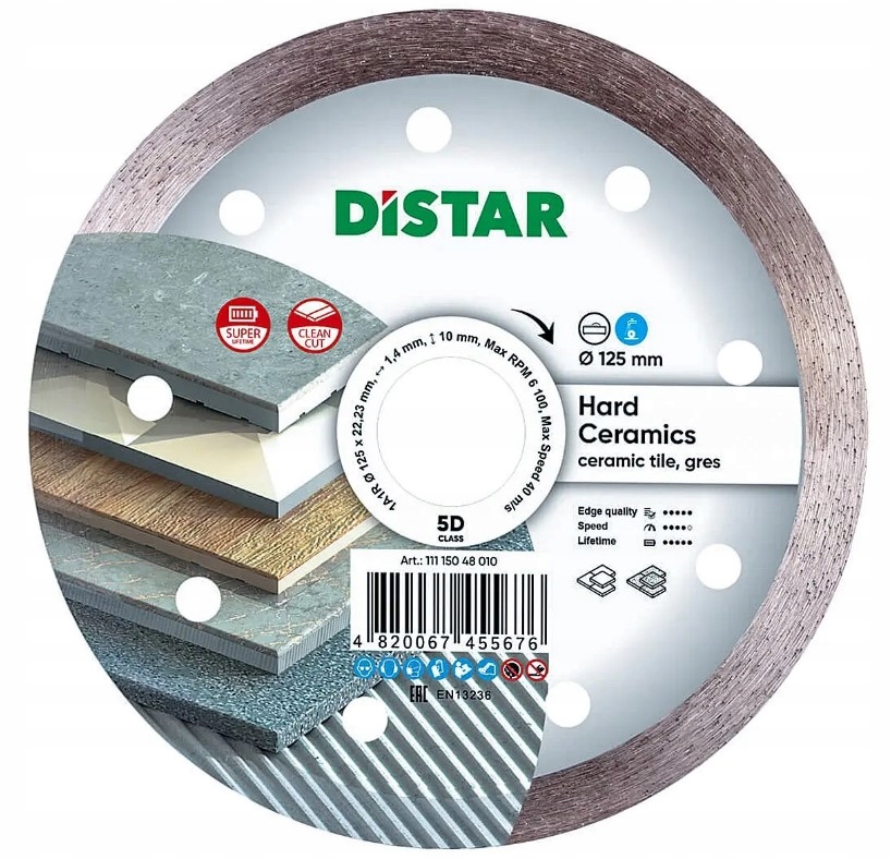 Distar Diamantový Kotouč Hard Ceramics 125 x 1,4 x 10 x 22,23 mm