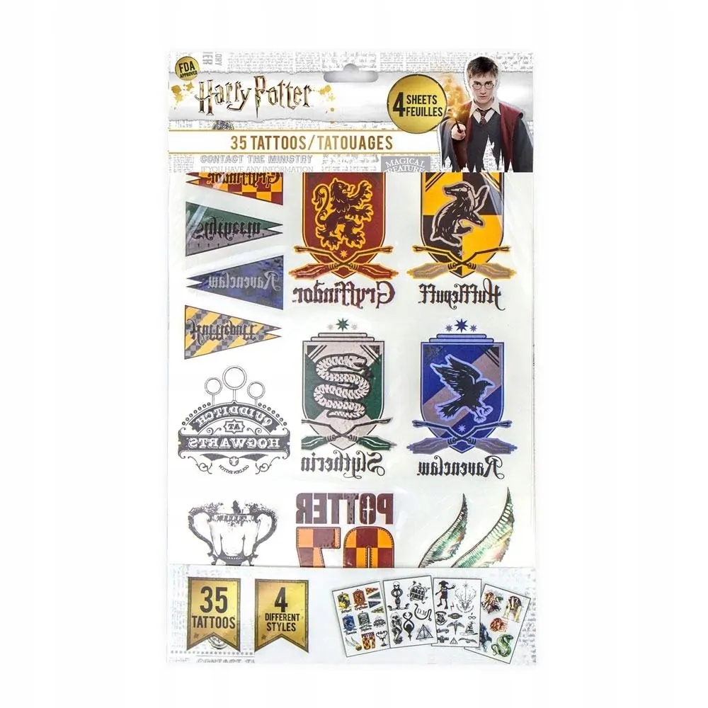 

Harry Potter Tatuaże Tymczasowe 4 Arkusze