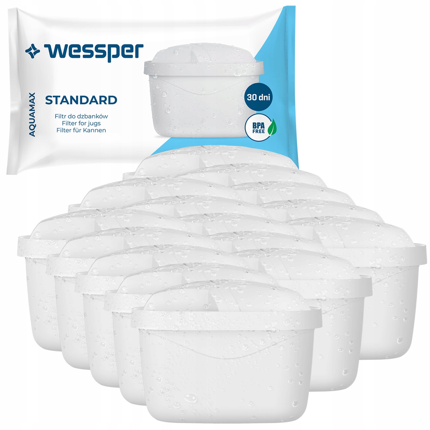 15x Filtry do wody Wessper Aquamax do dzbanka filtrującego Brita Dafi