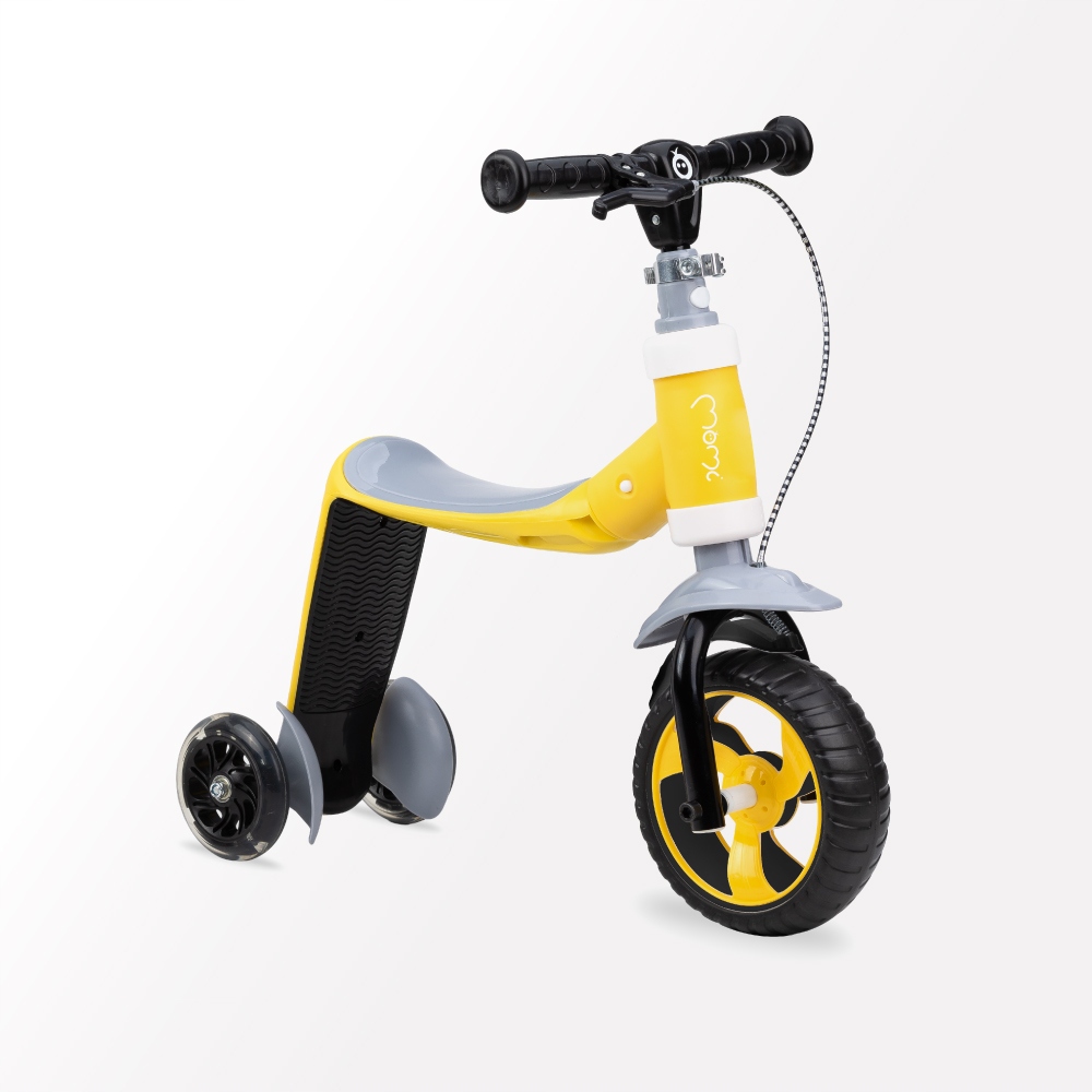 OUTLET MoMi ELIOS 2w1 JEŹDZIK HULAJNOGA TRÓJKOŁOWA - LED - żółta Kod producenta ROBI00032-OUTL