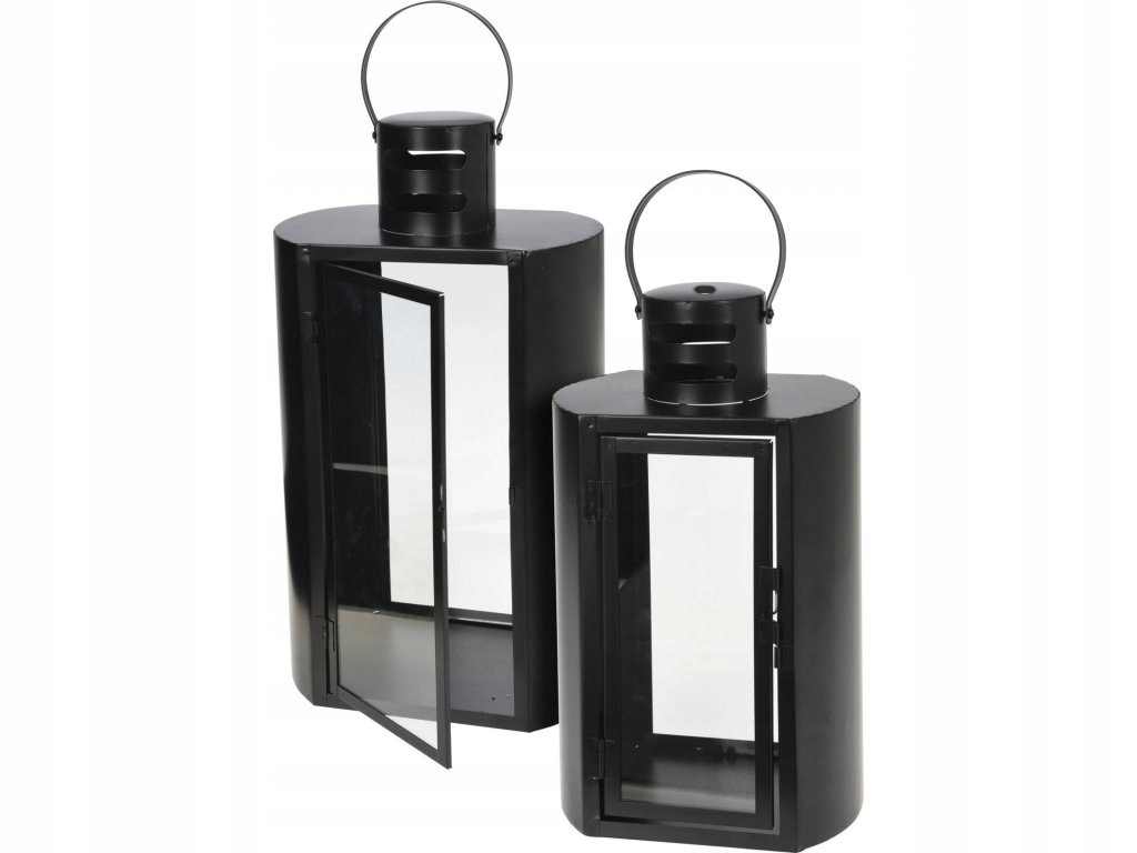 Kovová čierna lampáš Minimal, 2 svietidlá