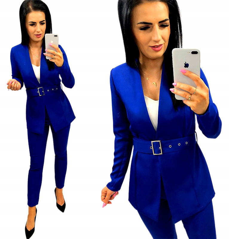 Dámský oblek s páskem a přezkou Chrpa 4XL 48