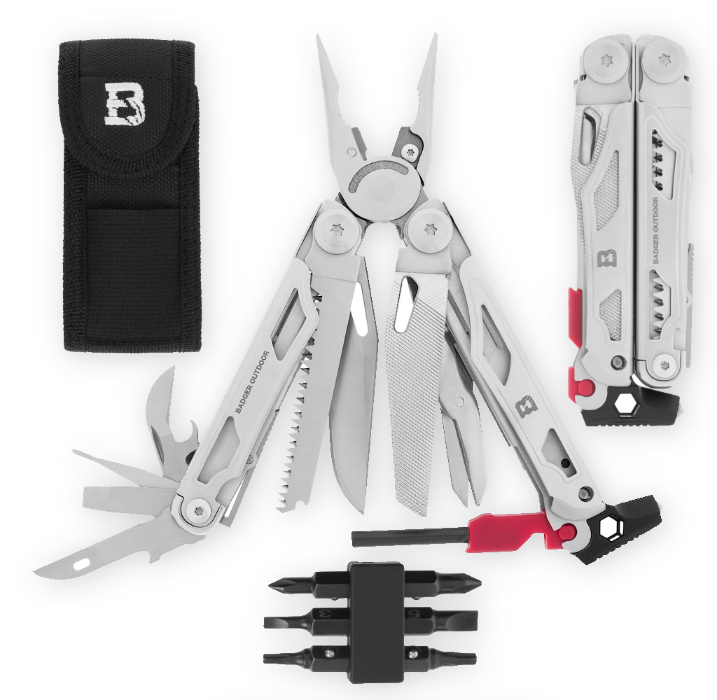 Multitool Narzędzie Wielofunkcyjne survival Edc Badger Outdoor Nail 19w1