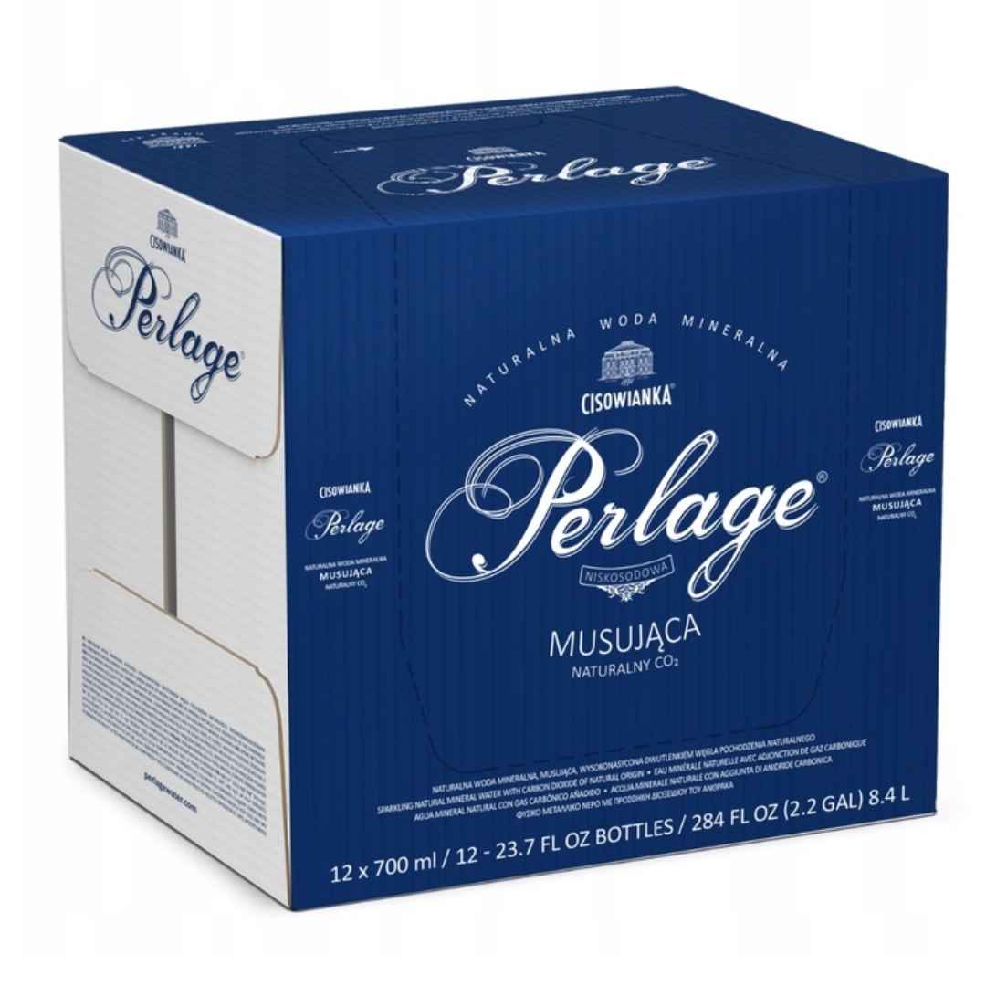 Cisowianka Perlage Naturalna Woda Mineralna Musująca Szkło 12x 700 ml