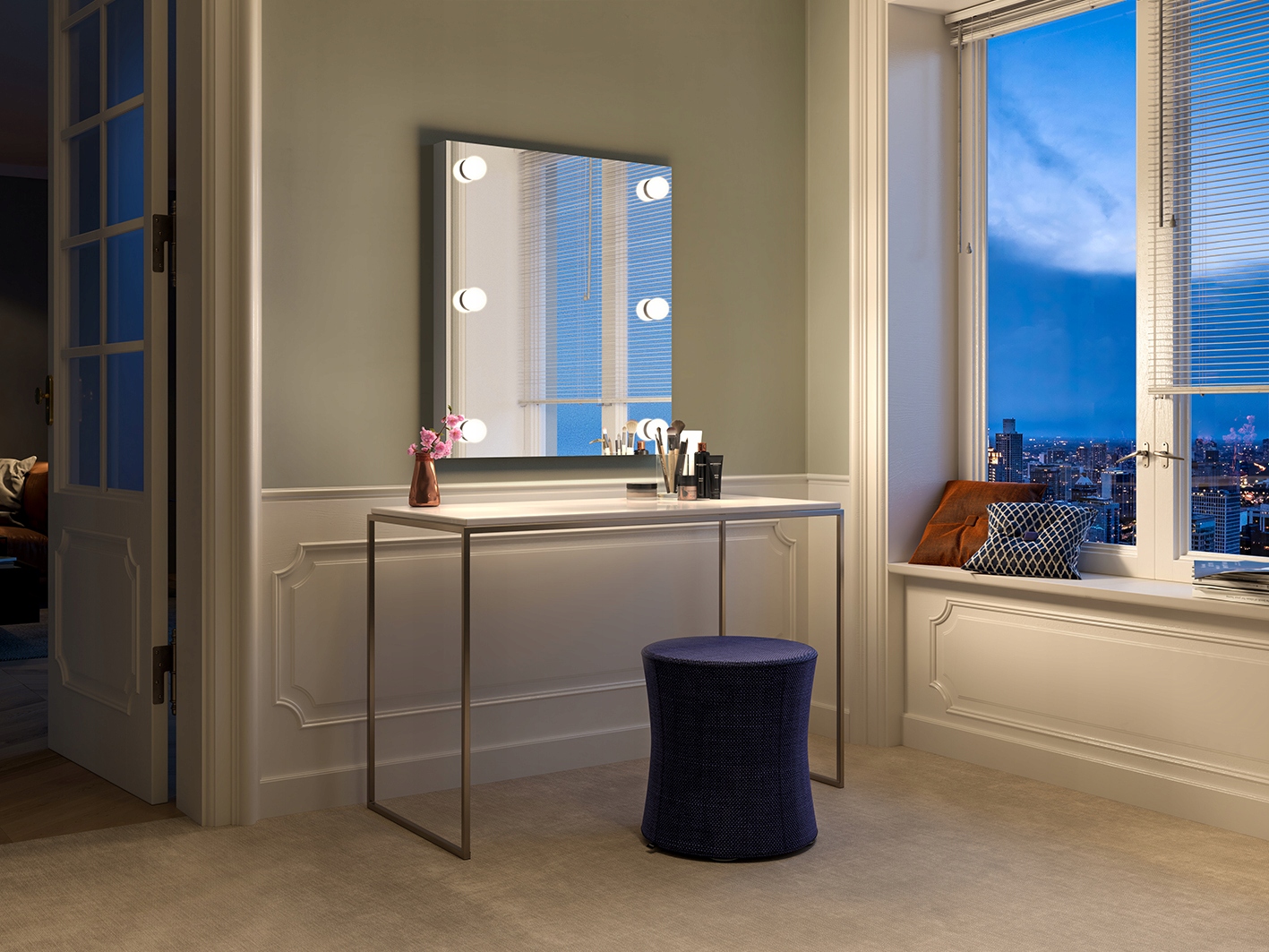 INNOWACYJNE LUSTRO LED DO MAKIJAŻU RUKE 100 x 75CM Kod producenta Lustro do makijażu wizażu RUKE HOLLYWOOD