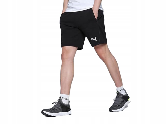 3251 Spodenki Puma Męskie Zapinane Kieszenie Sportowe Bawełniane Czarne 2XL
