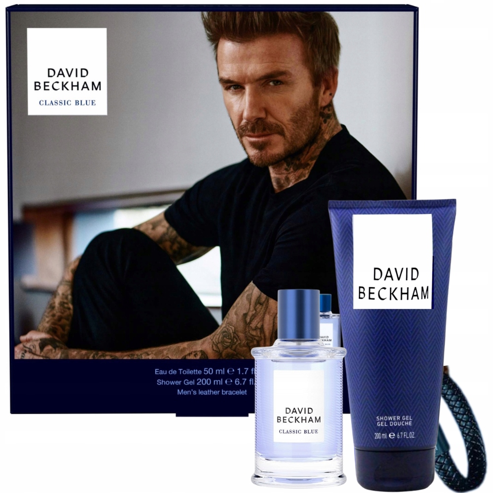 David Beckham Classic Blue Dárková Sada kosmetických přípravků Edt Gel Náramek