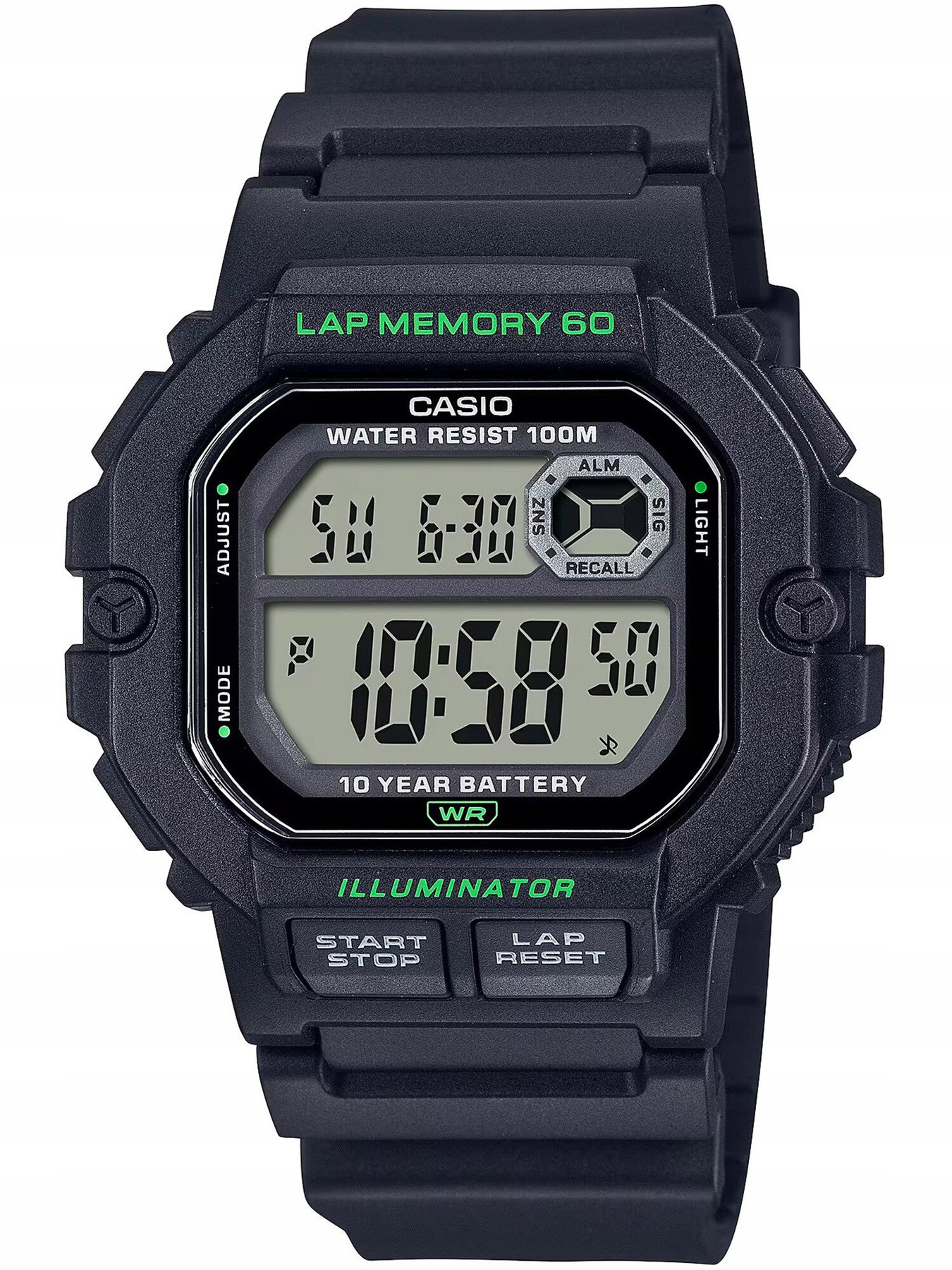 Pánské Hodinky Casio WS-1400H-1A Černá Stopka 100M Box Na Den Chlapců