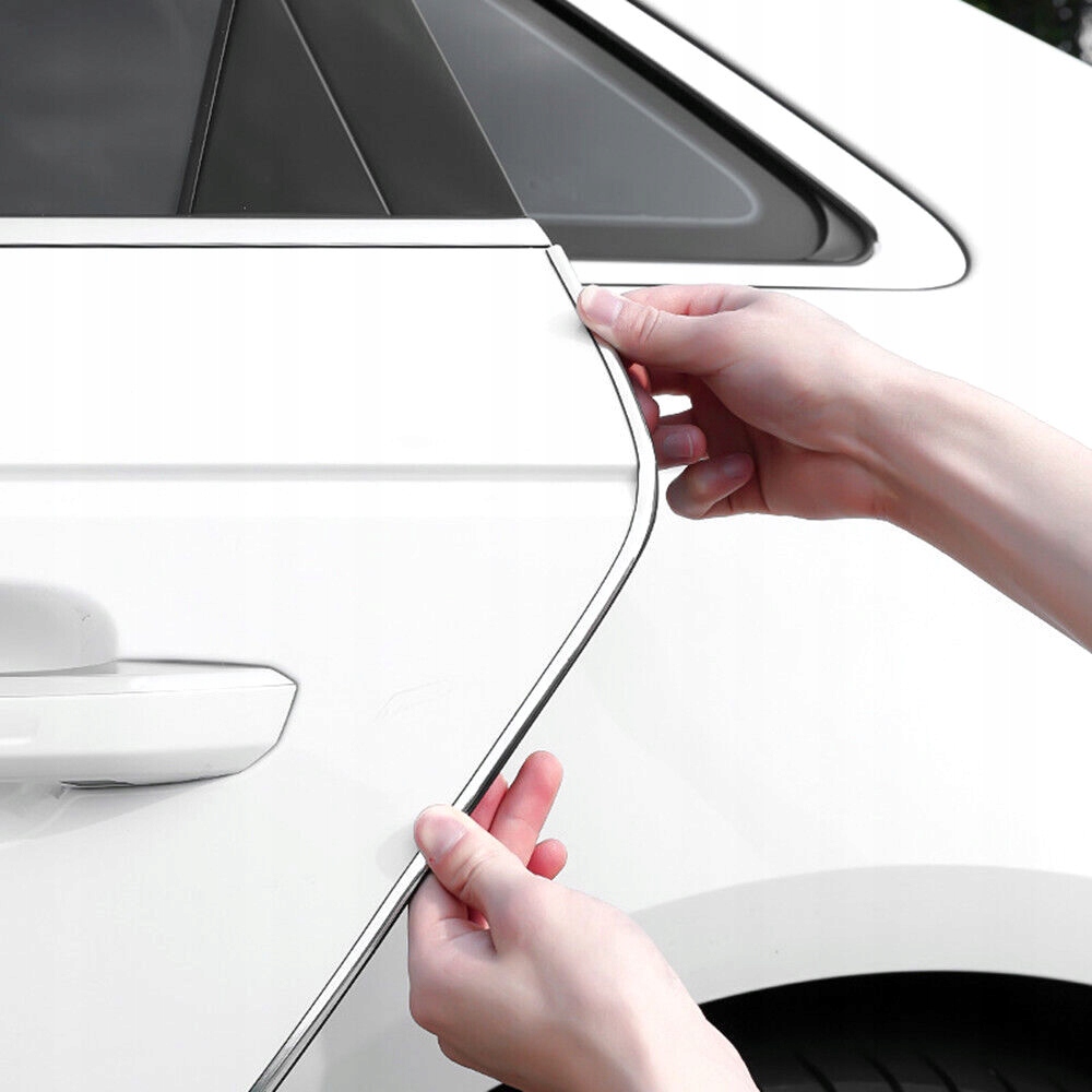 LISTWA CHROM RANTOWA 8 metrów 6mm x 8mm KRAWĘDZIOWA ODBOJNIK NA DRZWI RANT Producent New Vision