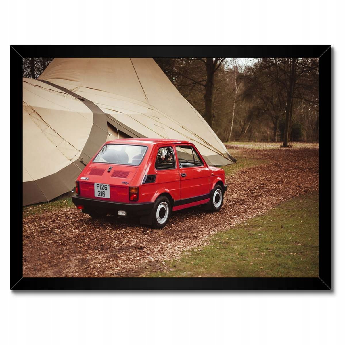 Plakáty v rámu 40x30 Červený malý Fiat 126p