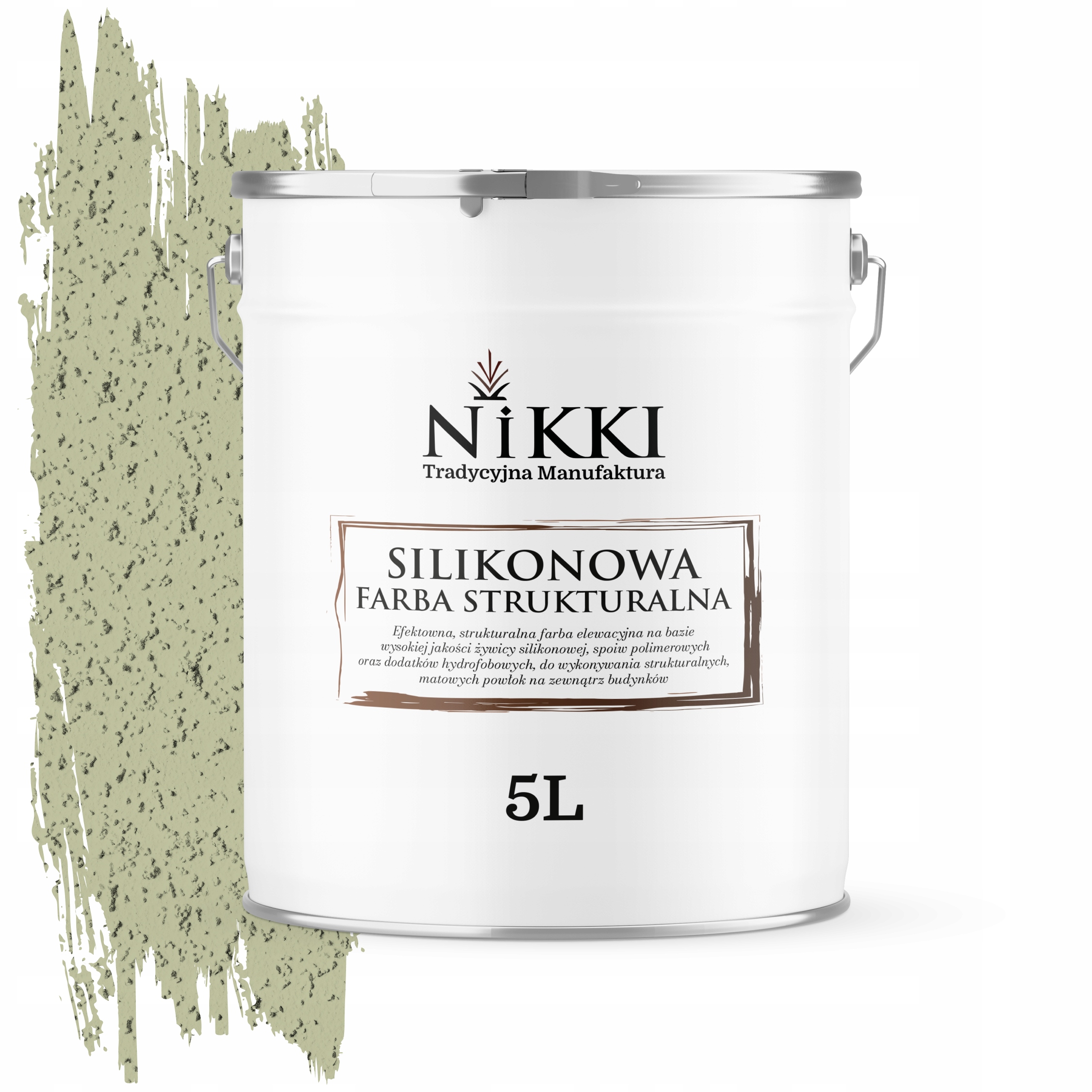 Štruktúrovaná fasádna silikónová fasádna farba 5L zelená svetlá F483 Uv