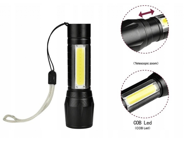 LATARKA RĘCZNA COB LED XP-E MINI ROWEROWA ZOOM Kod producenta XA048