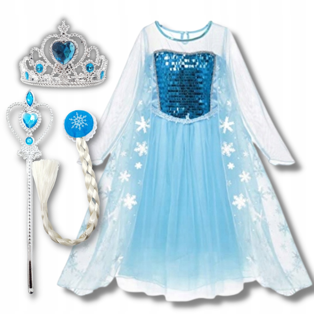 STRÓJ ELSA ELZA SUKIENKA DIADEM BERŁO WARKOCZ 98-110