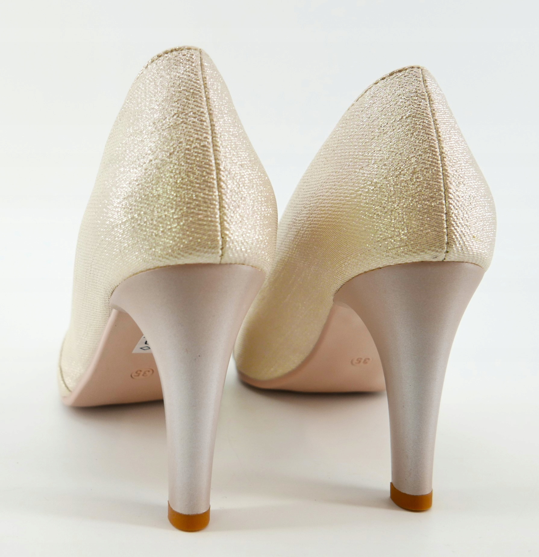 SKORPIO POLSKIE CZÓŁENKA SZPILKI ZŁOTE BŁYSK R40 Rozmiar 40