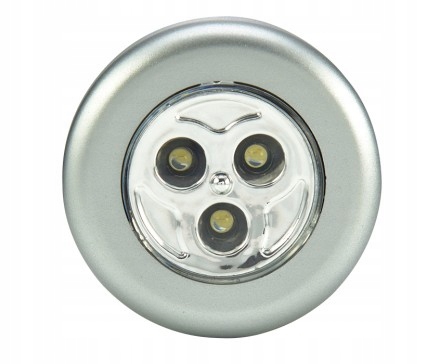 LAMPKA DOTYKOWA 3x LED SAMOPRZYLEPNA NA BATERIE Kolor odcienie szarości i srebra