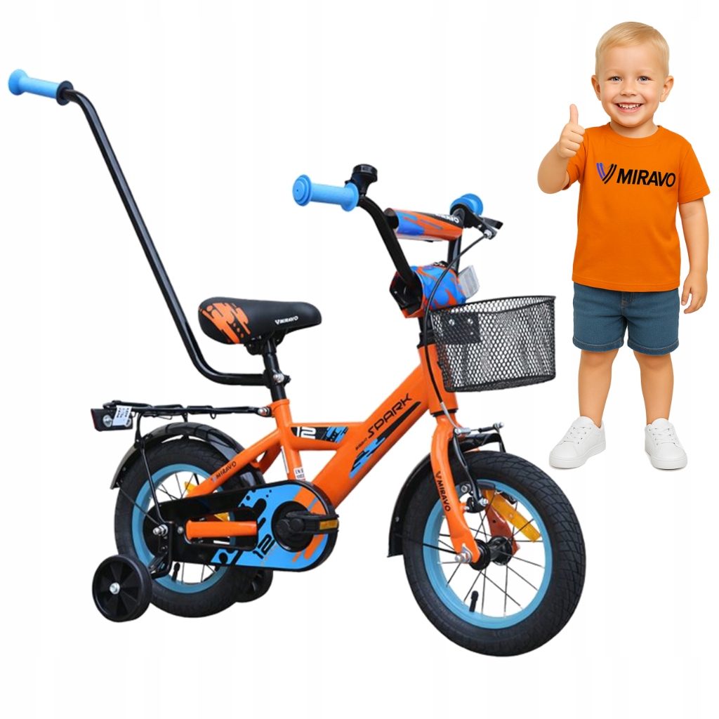 Rowerek Dziecięcy 12 Cali Miravo Rower Dla Chłopca Koszyk Prowadnik