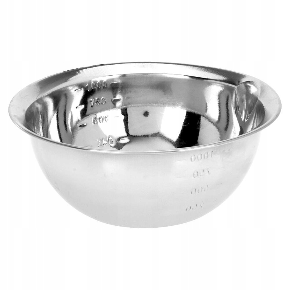 

Miska Metalowa Stalowa 1L 19x7 cm dzióbek miarka