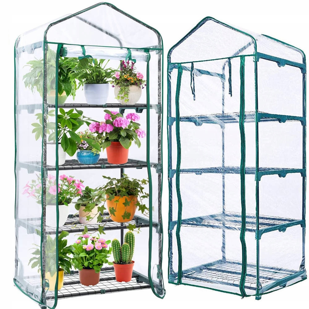 Mini Skleník Fólie Balkonová 4 police 160x70x50 cm Rostliny Květiny Sazenice