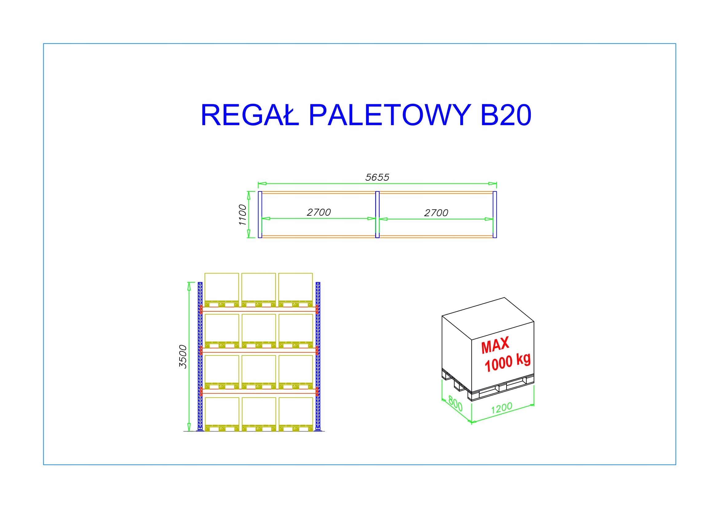 REGALY PALETOWE B20 24 PALETY Regaly magazynowe Mark Mag Complex