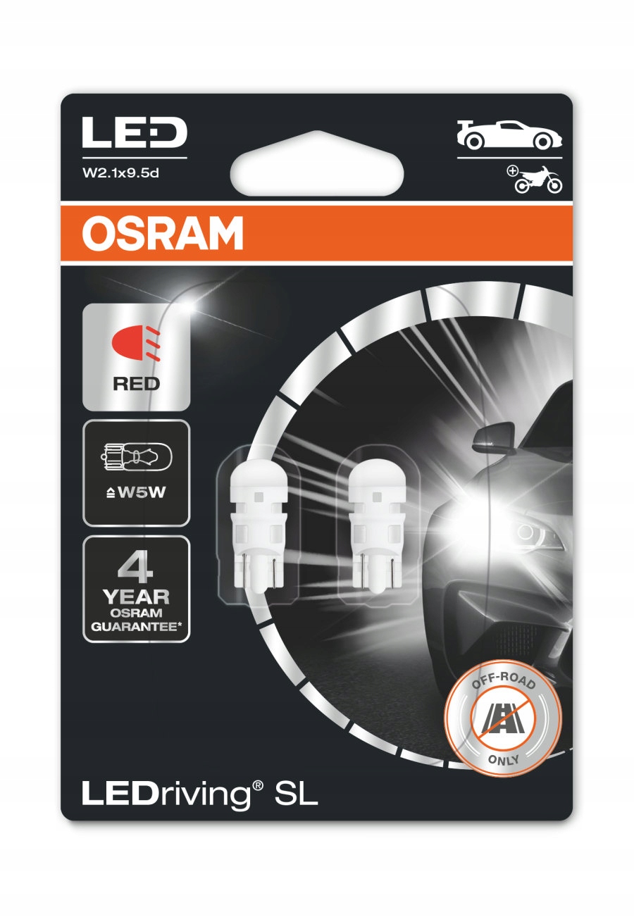 

Osram Żarówka Led Premium W5W 2825DRP-02B Czerwone
