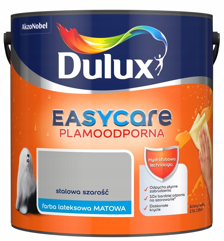 

Farba Dulux Easy Care- stalowa szarość, 5l