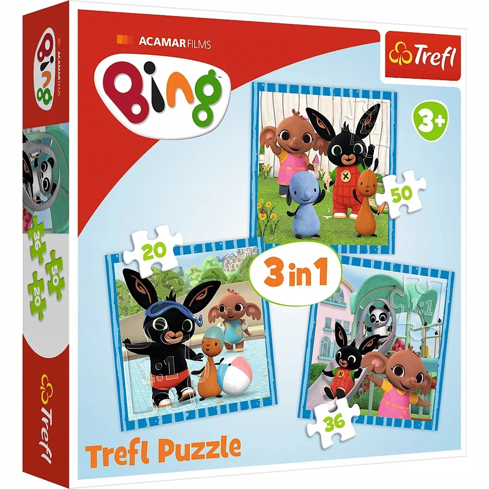 

Puzzle 3w1 Bing Zabawy Z Przyjaciółmi 20/36/50 el.