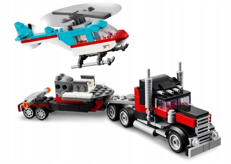 LEGO 31146 CREATOR 3W1 CIĘŻARÓWKA Z PLATFORMĄ I HELIKOPTEREM Bohater brak