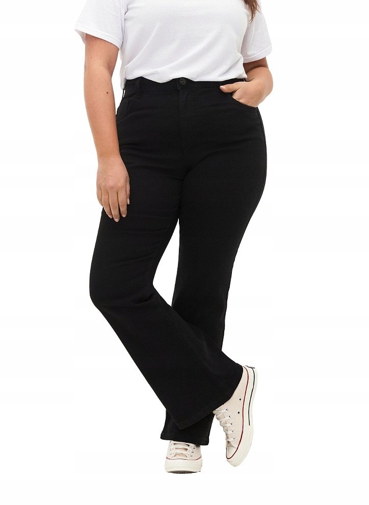 Plus Size Zizzi Džíny Černé Bootcut Vysoký Pas N82 001C 54