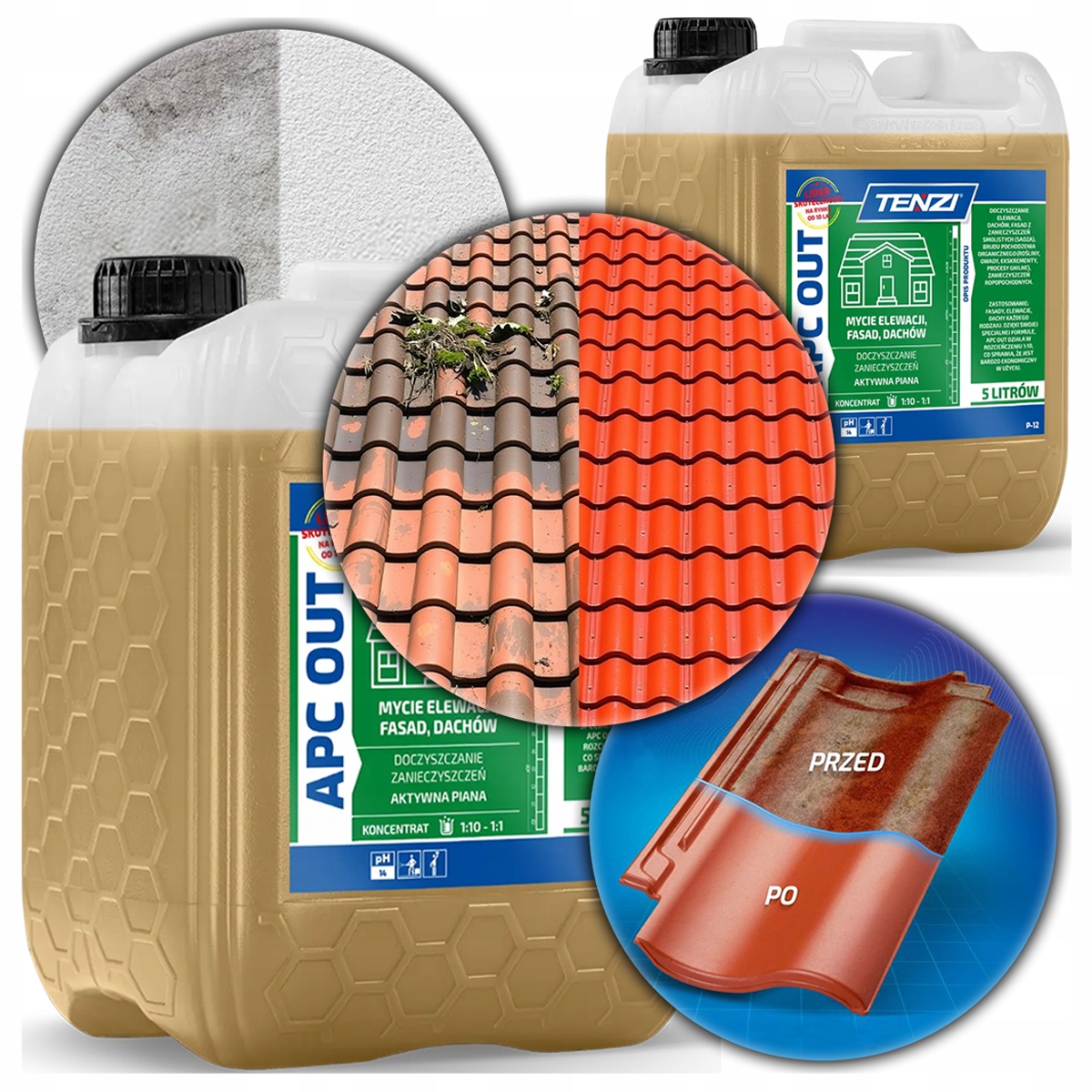 2x5L Tenzi Apc Out płyn koncentrat do mycia elewacji dachów ścian fasad 10L
