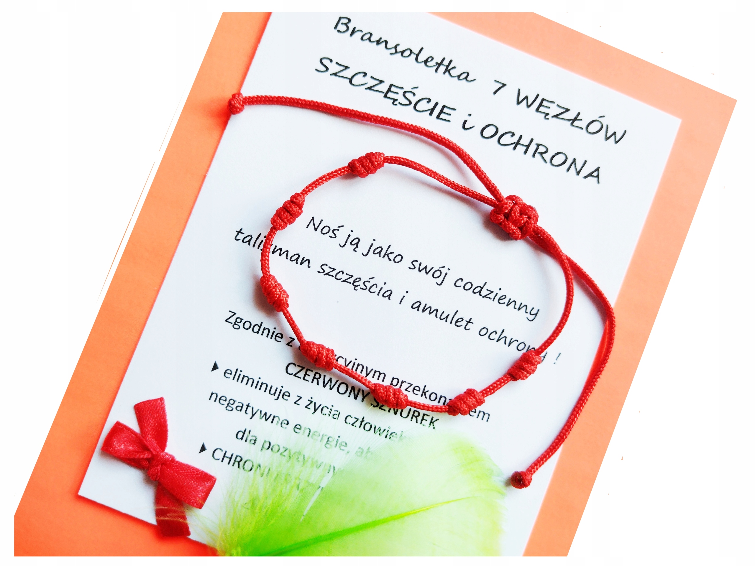 Bransoletka MOCY 7 węzłów SZCZĘŚCIE I OCHRONA 099 Długość całkowita 28 cm