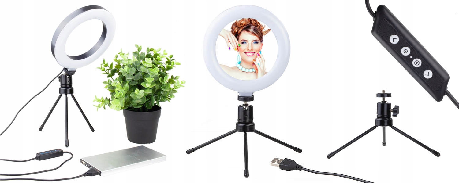 Statyw z lampą RING do smartfona na biurko Live YouTube TikTok Stan opakowania oryginalne