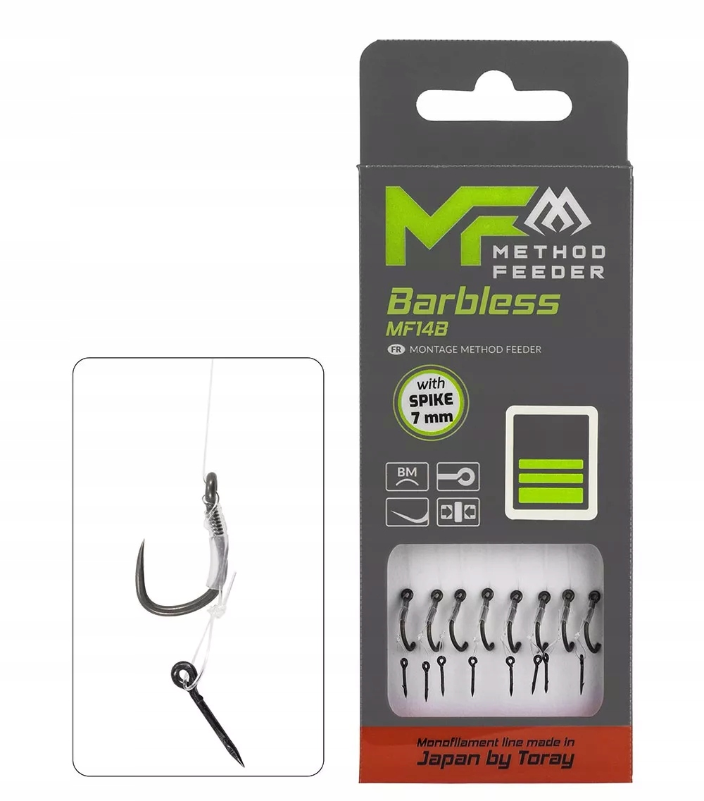 Przypony Mikado MF14 z Igłą Hak 14 Żyłka 0.18mm/10cm op.8szt.
