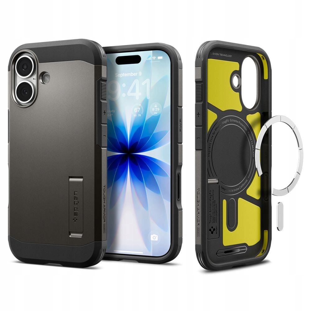Pouzdro pro iPhone 17 Spigen Tough Armor "t" Mag Magsafe Gunmetal