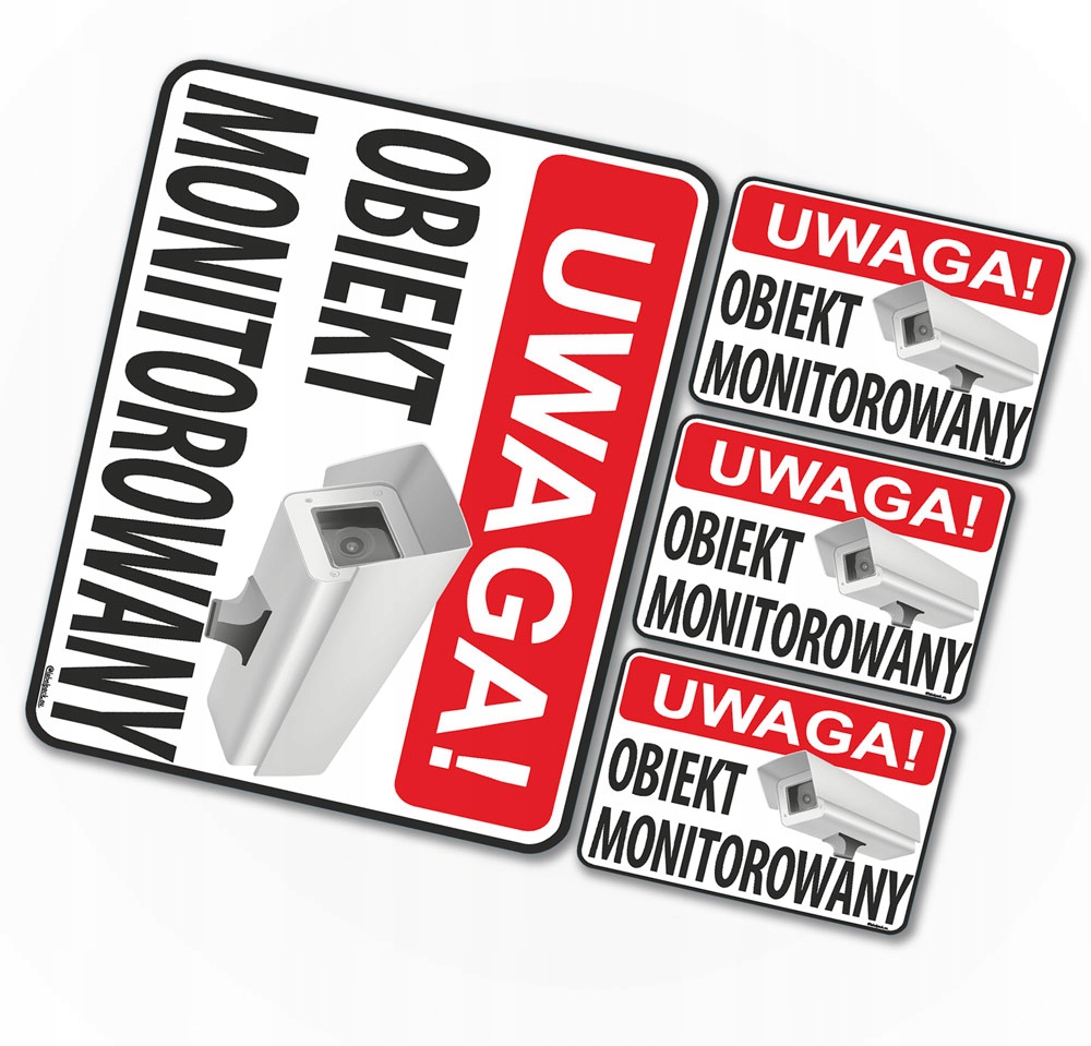 

4 szt+ 12 gratis_Naklejka Obiekt Monitorowany