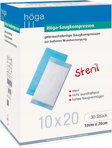 Höga Steril Opatrunki chłonne 10x20cm 30 sztuk
