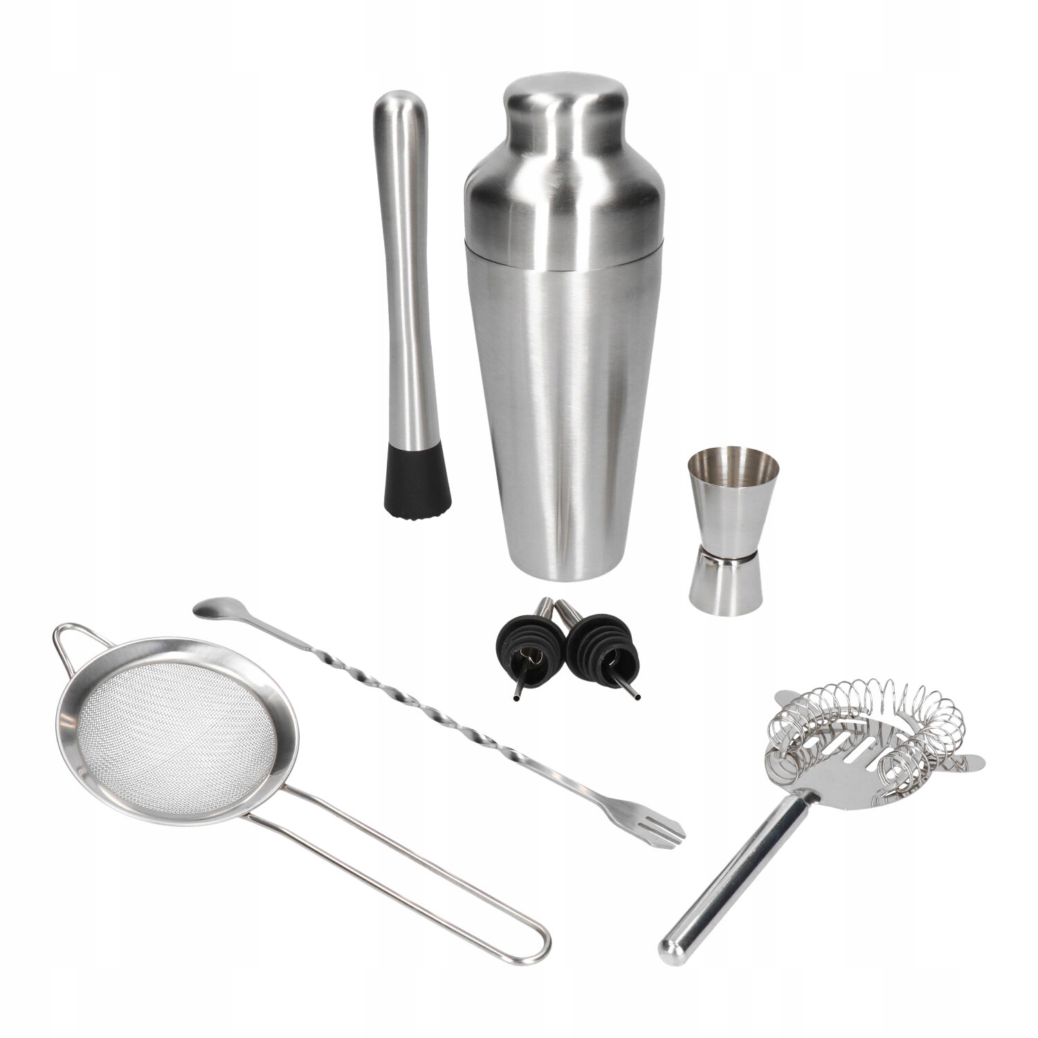 

Zestaw barmański 8 el z shakerem paryskim- srebrny