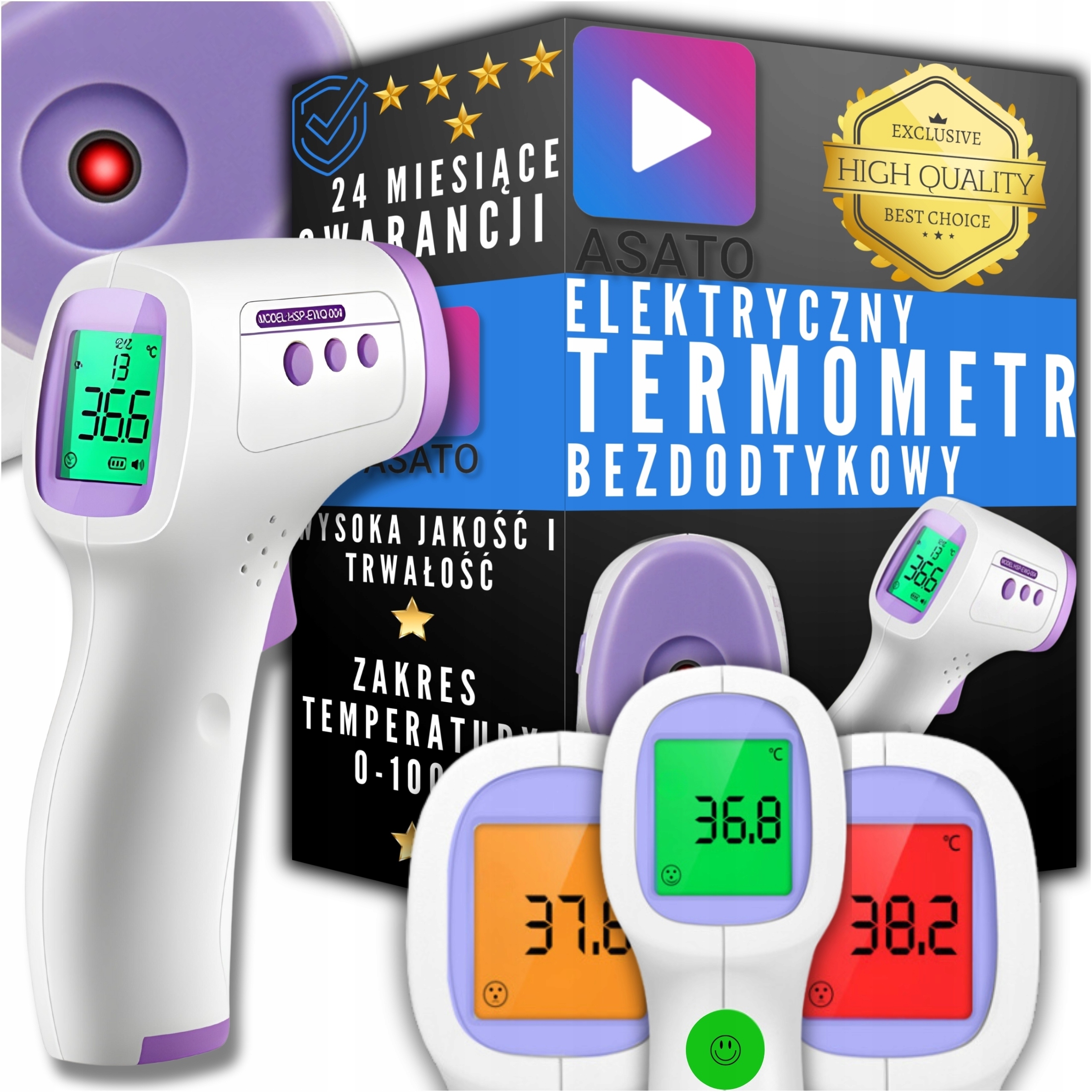 Termometr bezdotykowy na podczerwień medyczny