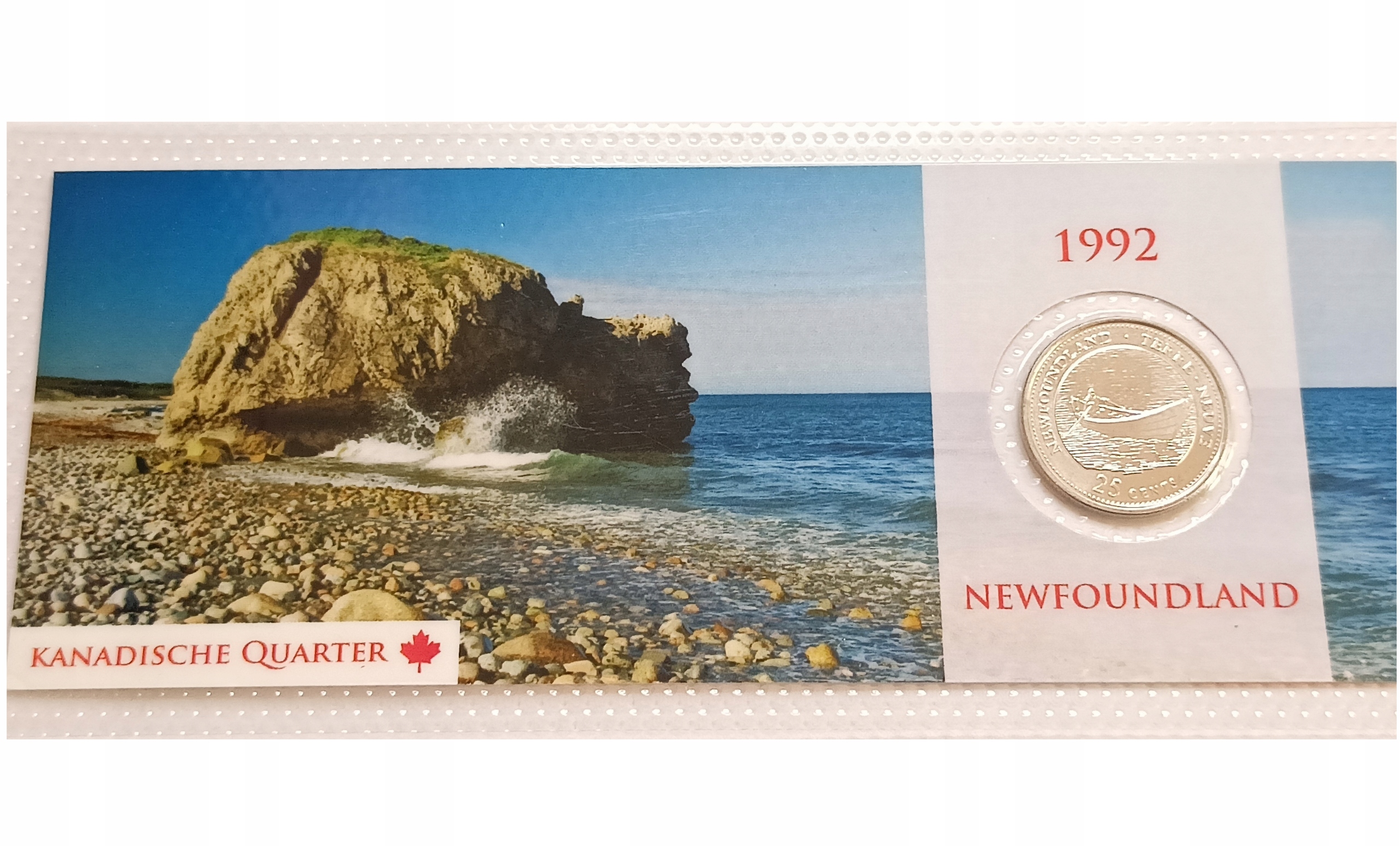 KANADA 25 cent 1992 NOWA FUNLANDIA, UNC