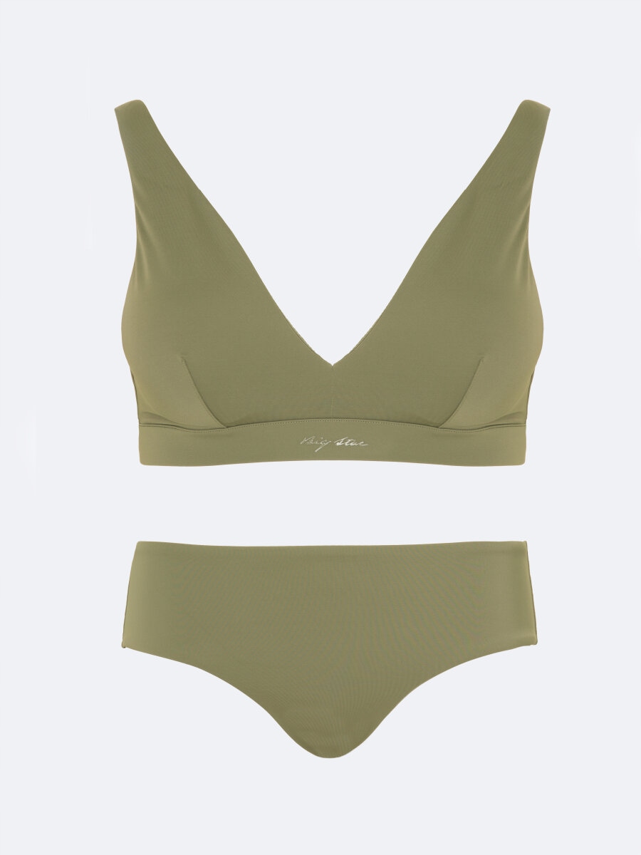 Big Star Horní Díl Plavek Khaki Morra 303 XL