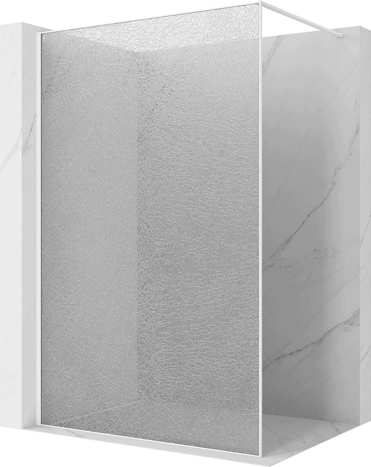 Mexen Kioto Ścianka Prysznicowa Walk-in 100X200 CM Crackle 12MM Biała