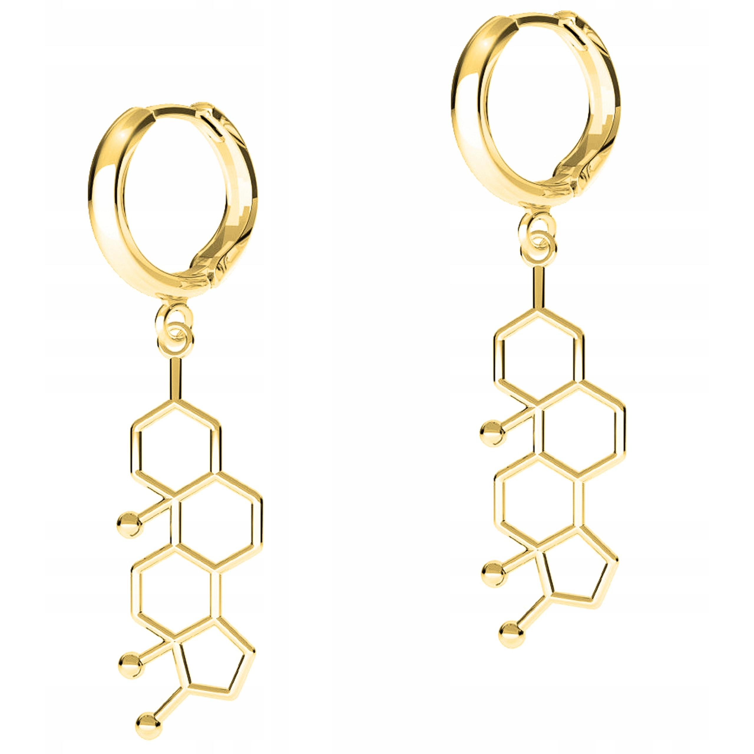 Zlaté Náušnice s testosteronovým vzorem, vzor Stříbro 925