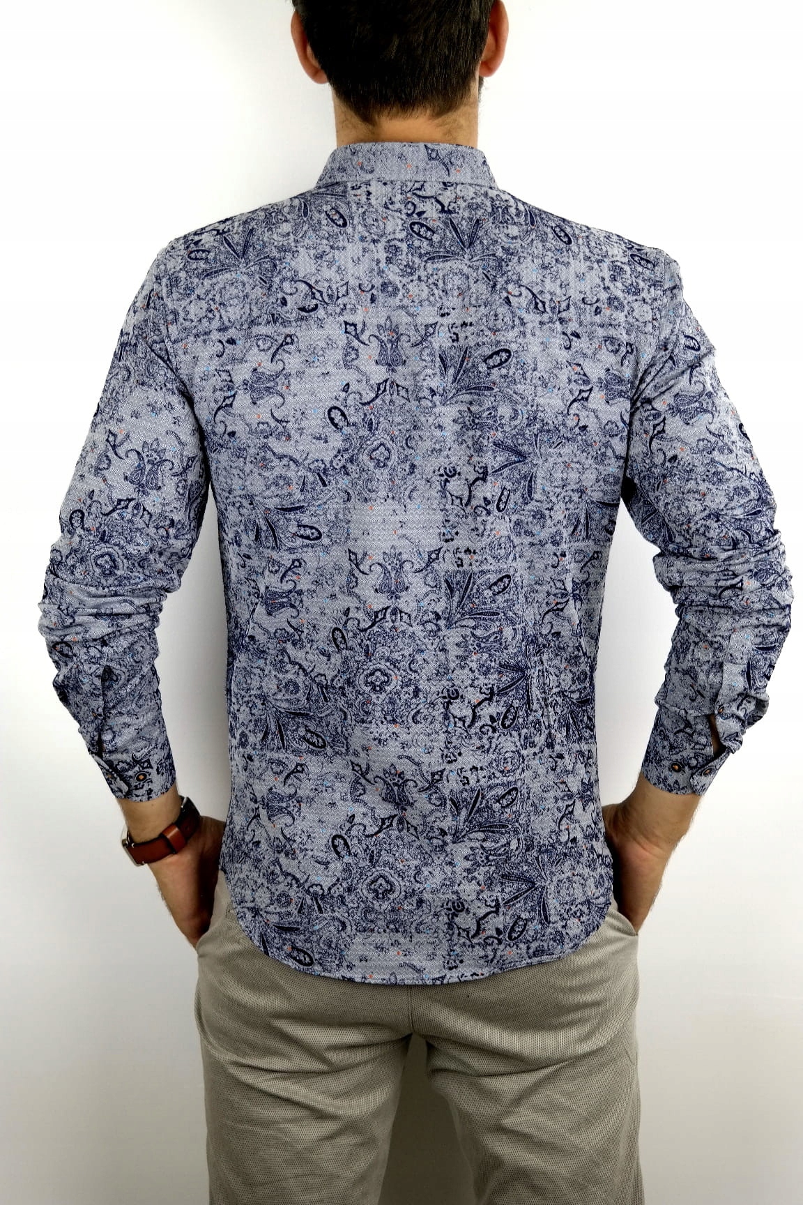 GIOVANNI PERA Koszula męska GP917 Rozmiar: S 37/38 Fason slim