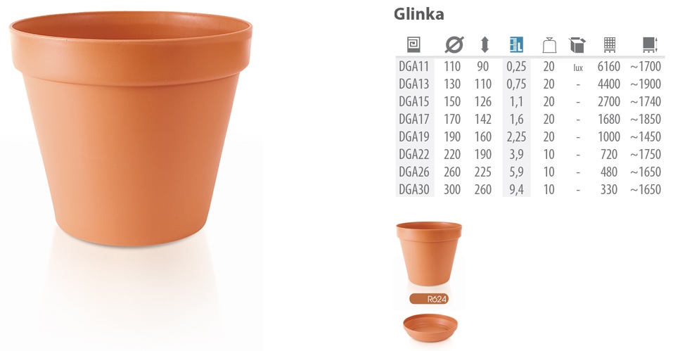 Doniczka okrągła Glinka DGA15 — 9