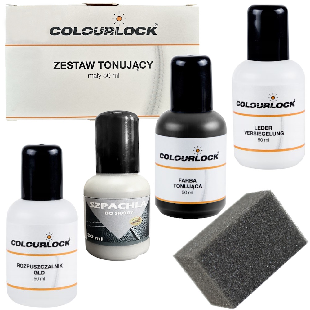 Colourlock Zestaw Czarna Farba do Skóry Kierownicy Tapicerki Płynna Skóra