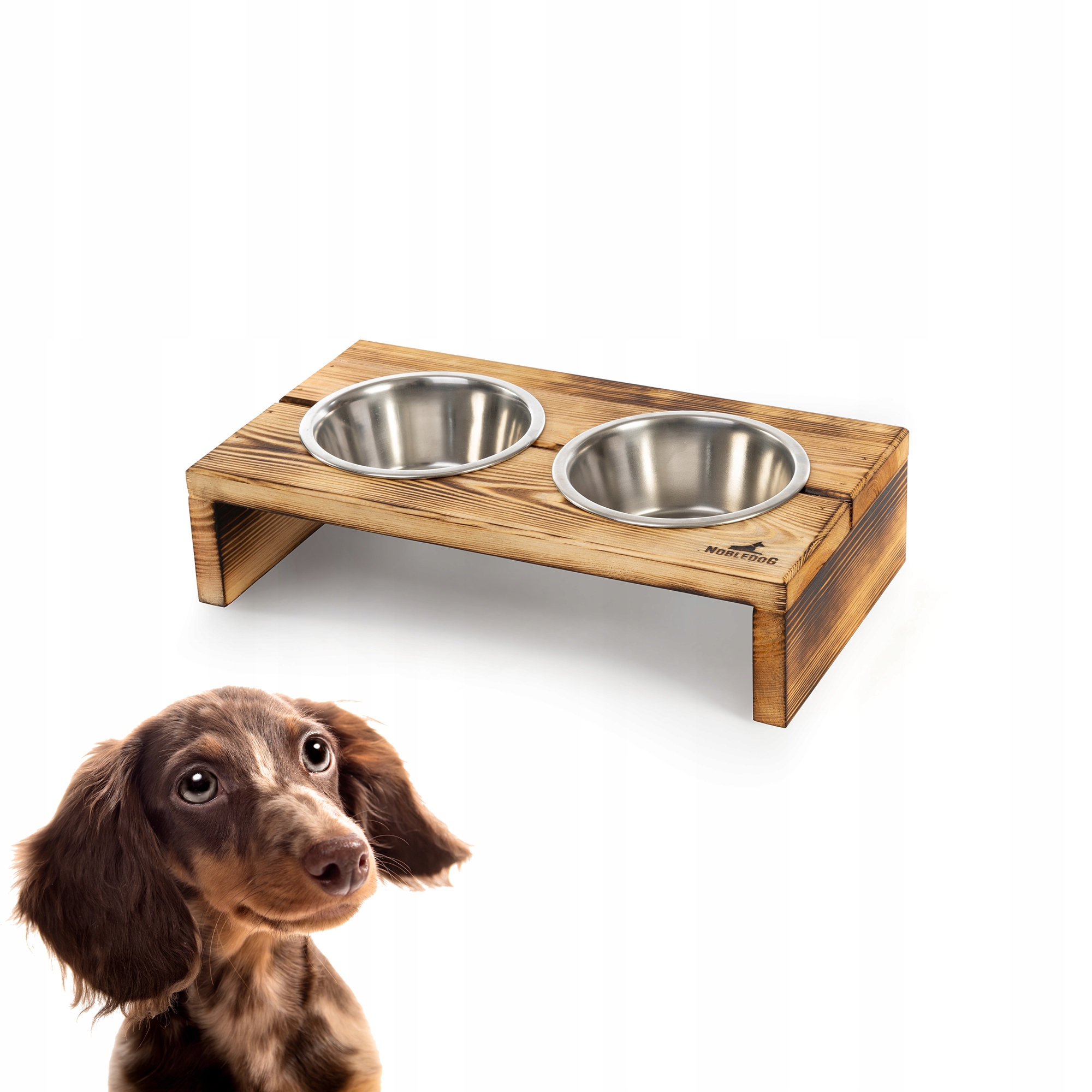 

NobleDOG M Drewniany stojak na miski pies Eko