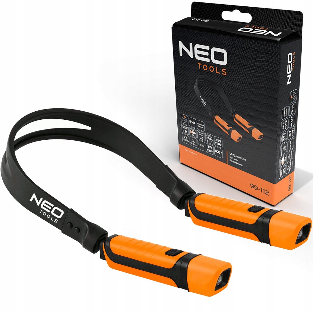 Neo Lampa akumulatorowa na szyję 3,7V 2x150lm Usb-c 99-112